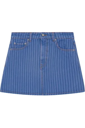 Ganni Striped denim skirt