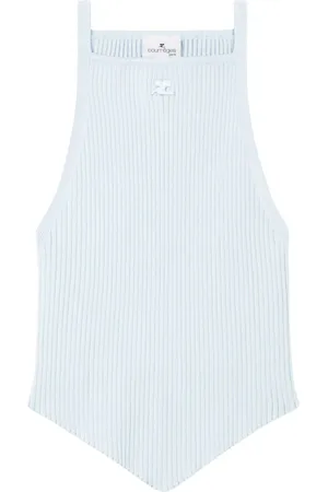 Courrèges Pointy ribbed tank top