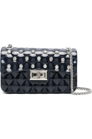 MONNALISA Patent quilted gem-embellished bag