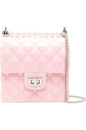 MONNALISA Faux-pearl quilted patent bag