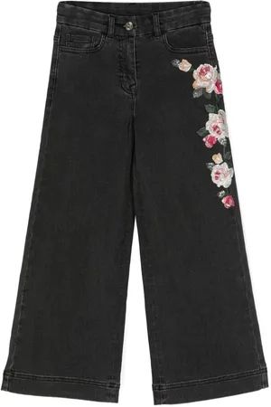 MONNALISA Sequin-embellished straight-leg jeans