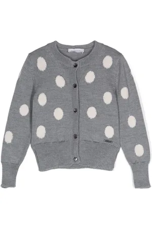 MONNALISA Polka-dot wool cardigan