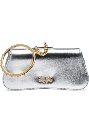 Pinko Marpesia metallic-finish clutch bag