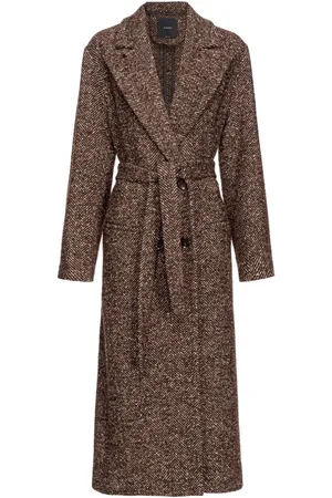 Pinko Herringbone double-breasted coat