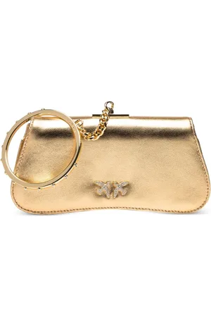 Pinko Laminated-leather clutch bag