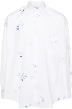 Vetements Graphic-print cotton shirt