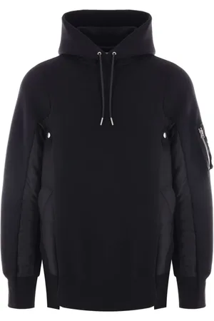 SACAI Layered-design cotton-blend hoodie