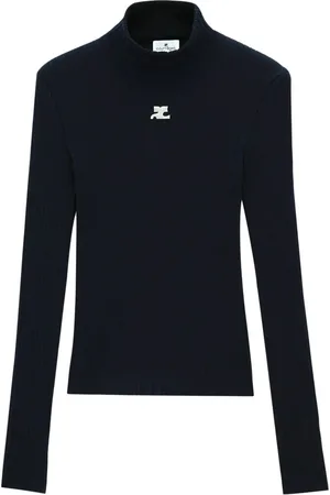 Courrèges Ribbed-knit logo top