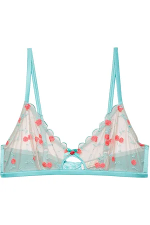 FLEUR DU MAL Rose and Vine embroidered bralette