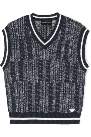 Emporio Armani V-neck cable-knit minidress