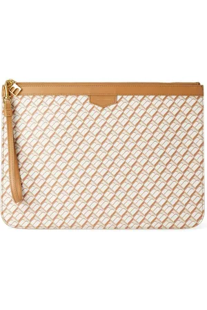 Tammy & Benjamin Monogram-pattern canvas clutch bag