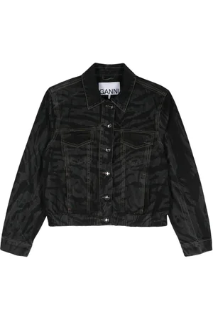 Ganni Zebra.print denim jacket