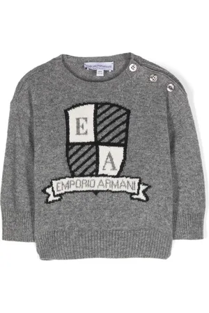 Emporio Armani Logo-intarsia m??lange jumper