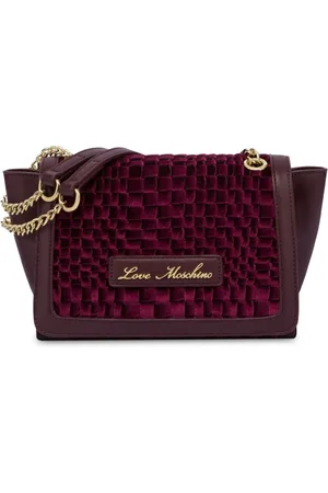 Moschino Woven velvet crossbody bag