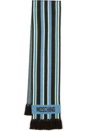 Moschino Logo-intarsia striped scarf