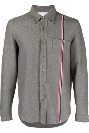 Thom Browne RWB-stripe cotton shirt jacket