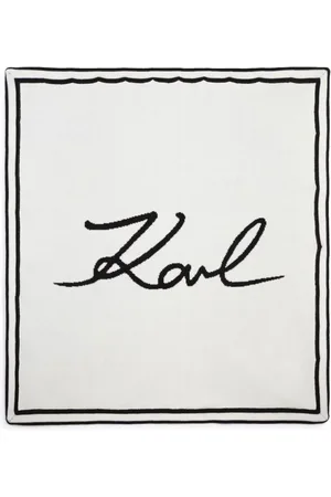 Karl Lagerfeld Signature cotton-cashmere blend blanket