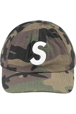 Supreme Logo-embroidered seersucker baseball cap