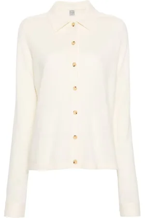 Totême Straight-collar cashmere shirt