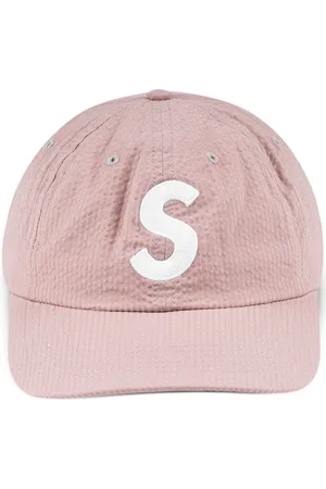 Supreme Logo-embroidered seersucker baseball cap