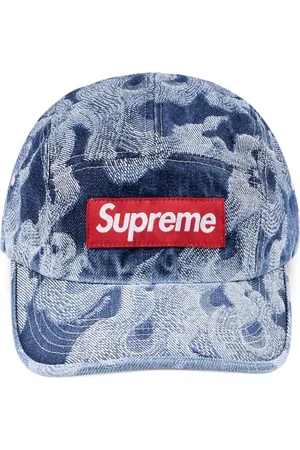 Supreme Flame-jacquard denim camp cap
