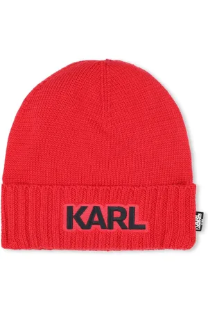Karl Lagerfeld Embroidered-logo beanie
