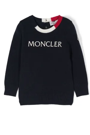 Moncler Logo-embroidered virgin wool-cashmere blend jumper