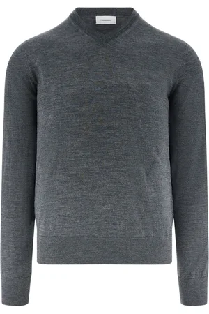 Salvatore Ferragamo V-neck charcoal wool sweater