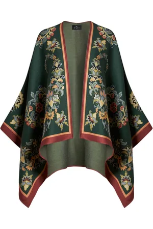 Etro Floral-print silk cape