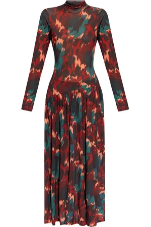 ULLA JOHNSON Fernanda graphic-print long-sleeve dress