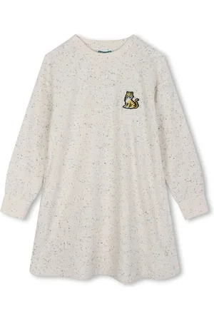 Kenzo Logo-embroidered long-sleeve terry dress