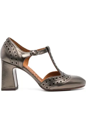 Chie Mihara Mante 70mm metallic leather brogues