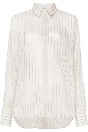 Brunello Cucinelli Lurex-detailed striped shirt