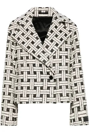 Kenzo Check-pattern double-breasted jacket
