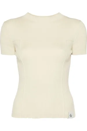 Calvin Klein Mock-neck ribbed T-shirt