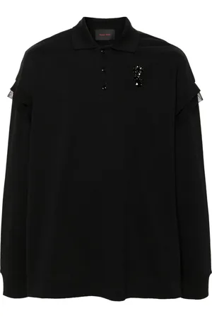 Simone Rocha Crystal-embellished cotton polo shirt