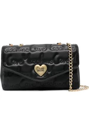 Moschino Logo-paque leather shoulder bag