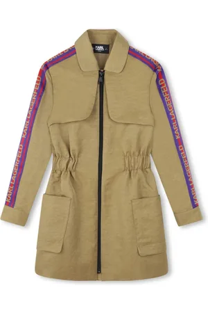 Karl Lagerfeld Logo-jacquard zip-up dress