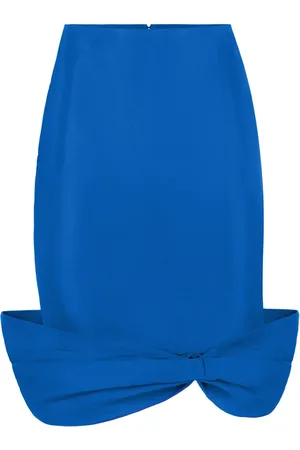 Nina Ricci Taffeta Bow Peplum Mid Skirt