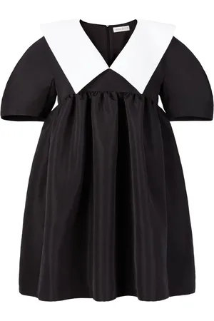 Nina Ricci Contrasting-collar taffeta babydoll dress