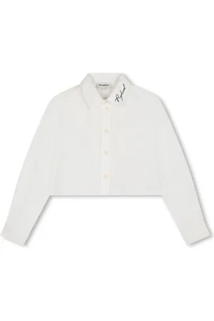 Sonia Rykiel Enfant Logo-embroidered cropped shirt