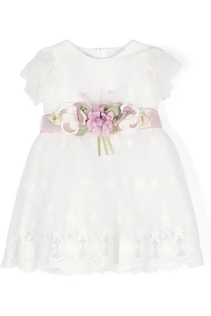 SIOLA Floral-appliqu?? tulle dress
