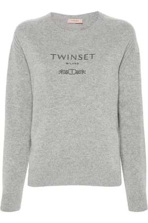 Twin-Set Logo-embroidered knitted jumper