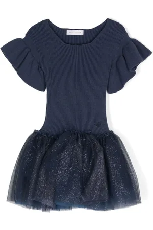 MONNALISA Glitter-detail knitted dress