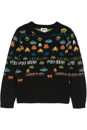Molo Barri pixelated-jacquard jumper