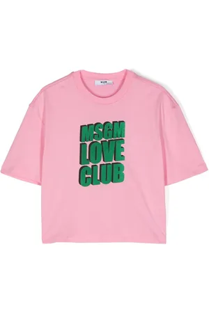 Msgm Flocked-logo cotton T-shirt