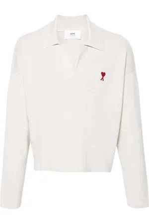 Ami Spread-collar ribbed jumper