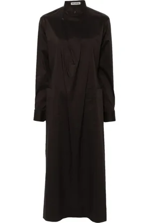 Issey Miyake Band-collar midi shirt dress