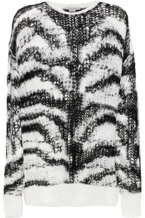 Stella McCartney Tiger-pattern open-knit jumper