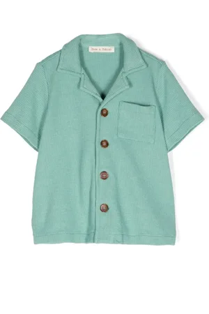 Zhoe & Tobiah Camp-collar waffle shirt
